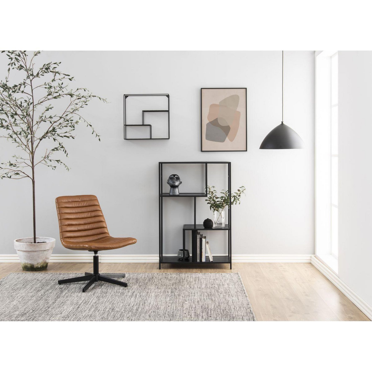 TOILINUX Bibliothèque ouverte Sireine 3 étagères en MDF et métal