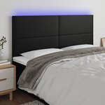 VIDAXL Tete de lit a LED Noir 200x5x118/128 cm Similicuir