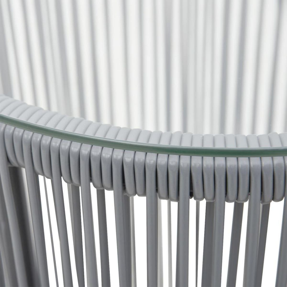 VIDAXL Ensemble de bistro 3 pcs avec coussins Rotin PE Gris