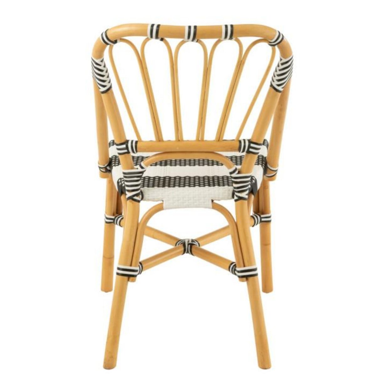 Paris Prix Chaise en Rotin  Danial  85cm Noir