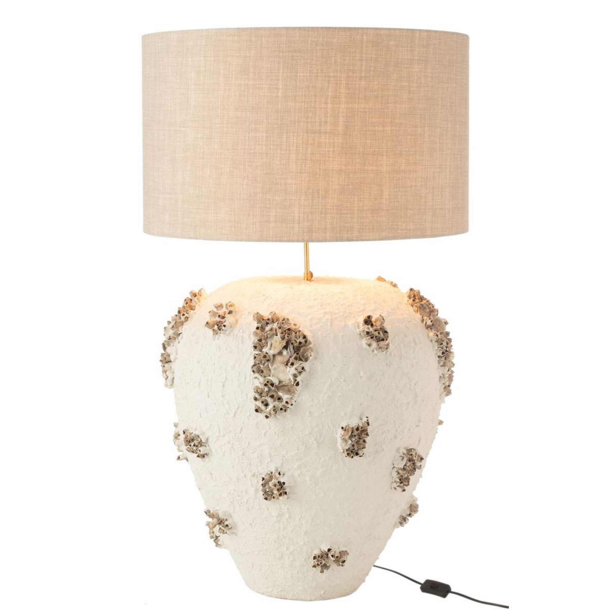 Voir la diapositive 2 : J-LINE Lampe à poser en terre cuite  jilly  105cm blanc