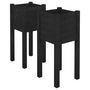 Voir la diapositive 2 : VIDAXL Jardinieres d'exterieur 2 pcs Noir 31x31x70 cm Bois de pin