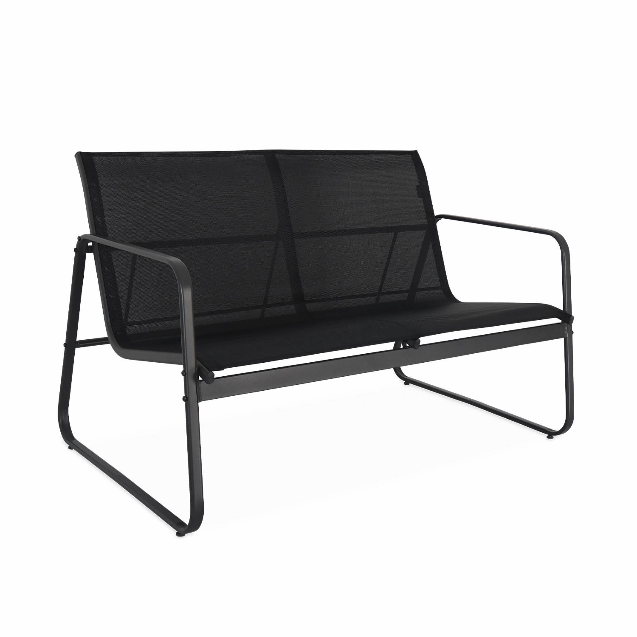 Voir la diapositive 4 : SWEEEK Salon de jardin en métal  et textilène pour 4 personnes, design