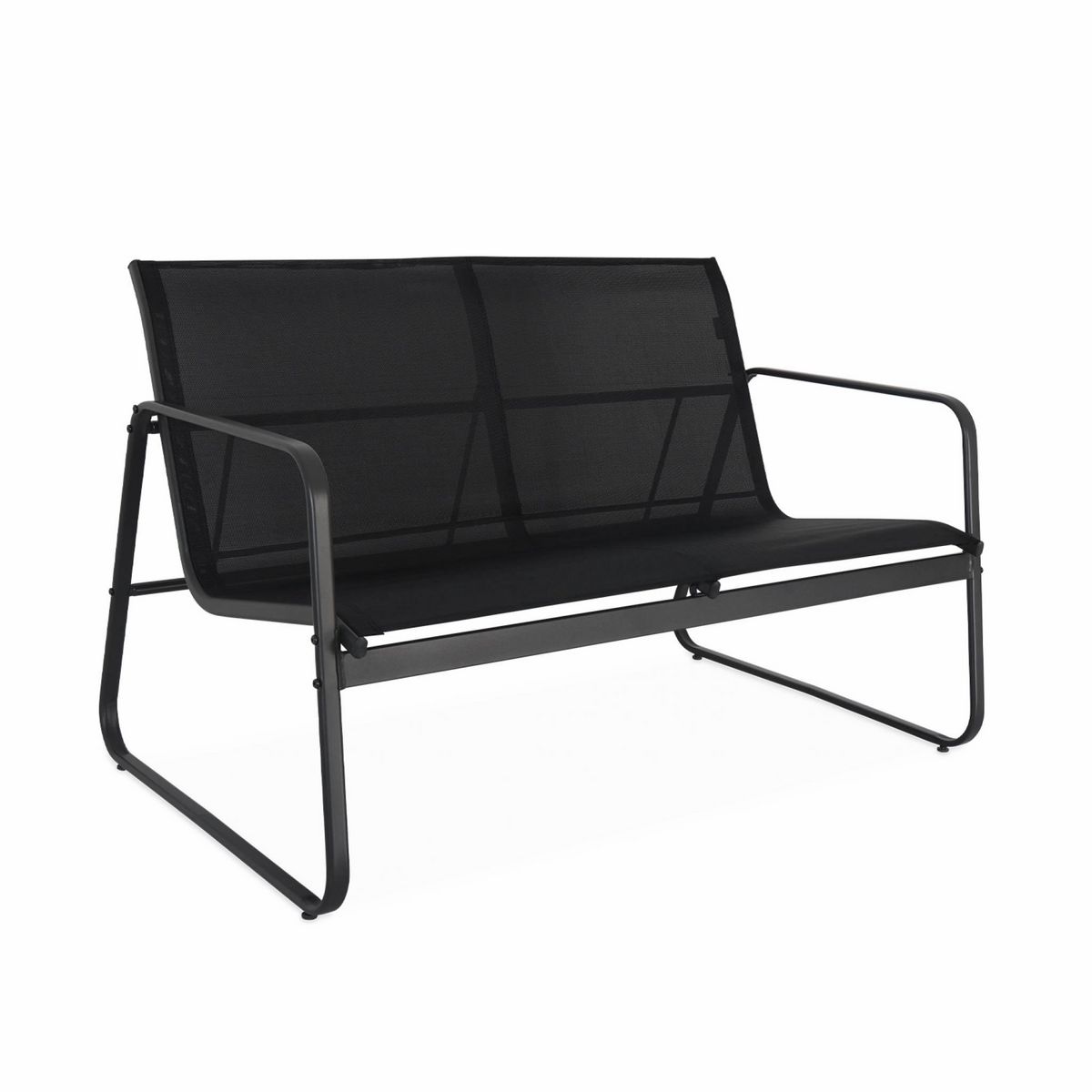 SWEEEK Salon de jardin en métal  et textilène pour 4 personnes, design