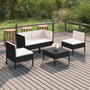 Voir la diapositive 1 : VIDAXL Salon de jardin 5 pcs avec coussins resine tressee noir
