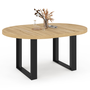 Voir la diapositive 1 : ID MARKET Table à manger extensible ronde PHOENIX 4-6 personnes bois et noir 110-150 cm