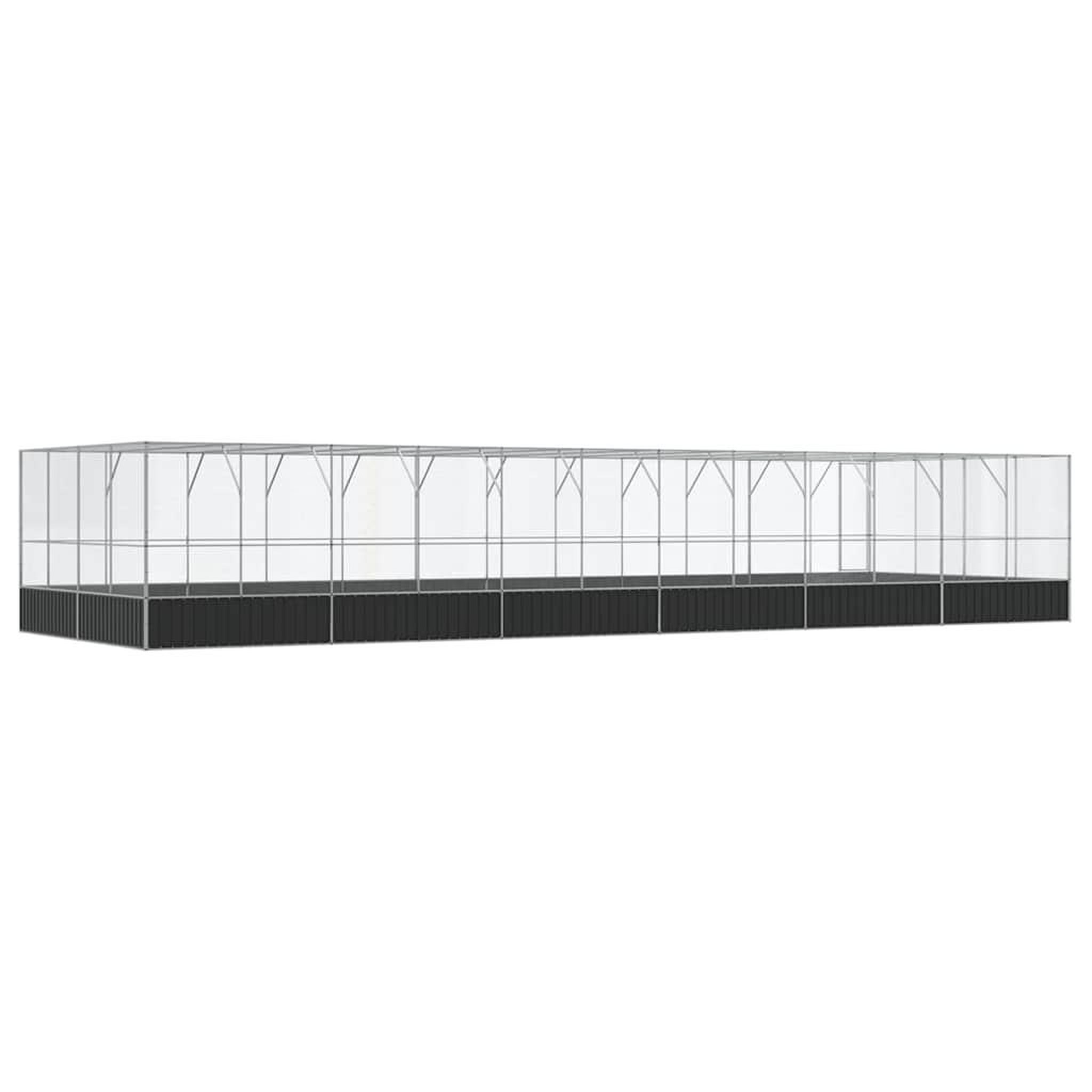 Voir la diapositive 5 : VIDAXL Voliere avec extension argente 1246x414x212 cm acier
