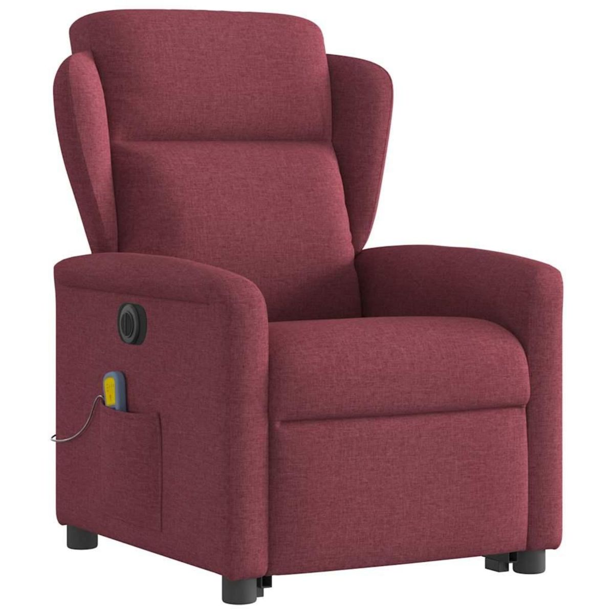 VIDAXL Fauteuil inclinable de massage electrique Rouge bordeaux Tissu