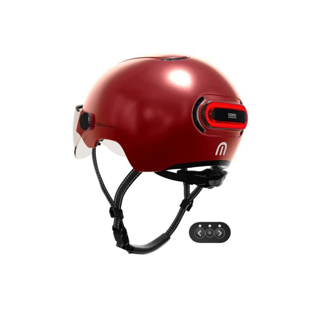COSMO CONNECTED Casque vélo Cosmo Connected Fusion+ Rouge Brillant Metallise