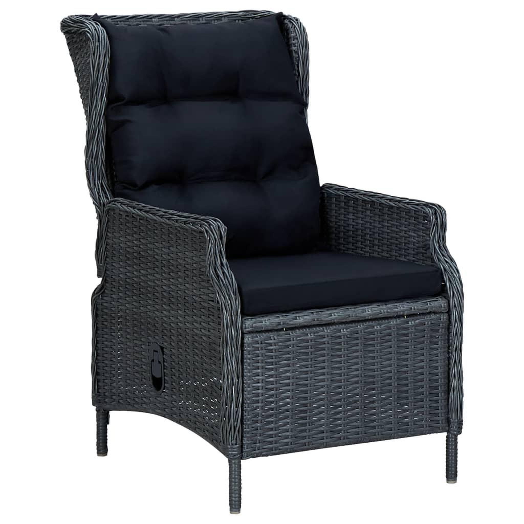 Voir la diapositive 3 : VIDAXL Ensemble a manger de jardin 5 pcs Gris fonce
