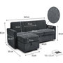 Voir la diapositive 4 : Habitat et Jardin Canapé d'angle réversible et convertible express en tissu  Celia  - 3 places - Gris