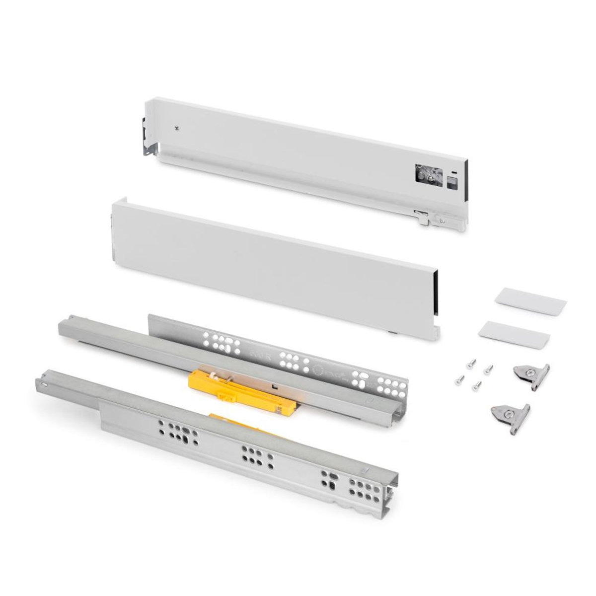 EMUCA SRL Tiroir extérieur Vertex Push Synchro avec réglages 3D -  hauteur 93mm -  40kg -  profondeur 450mm -  Acier -  Peint en blanc