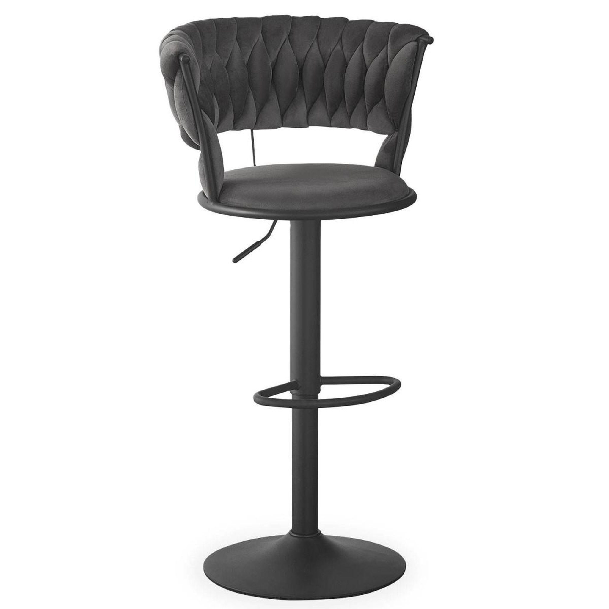 Voir la diapositive 4 : Paris Prix Lot de 2 chaises de bar en velours  odyssée  87-109cm gris