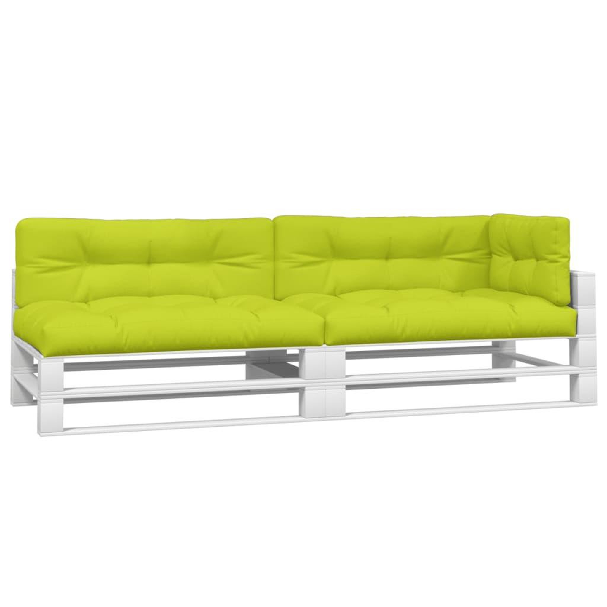 Voir la diapositive 3 : VIDAXL Coussins de palette lot de 5 vert vif tissu
