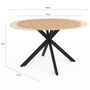 Voir la diapositive 5 : ID MARKET Table à manger extensible ronde ALIX 4-8 personnes pied araignée bois et noir 110-150 cm