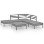 Voir la diapositive 2 : VIDAXL Salon de jardin 6 pcs Bois de pin massif Gris