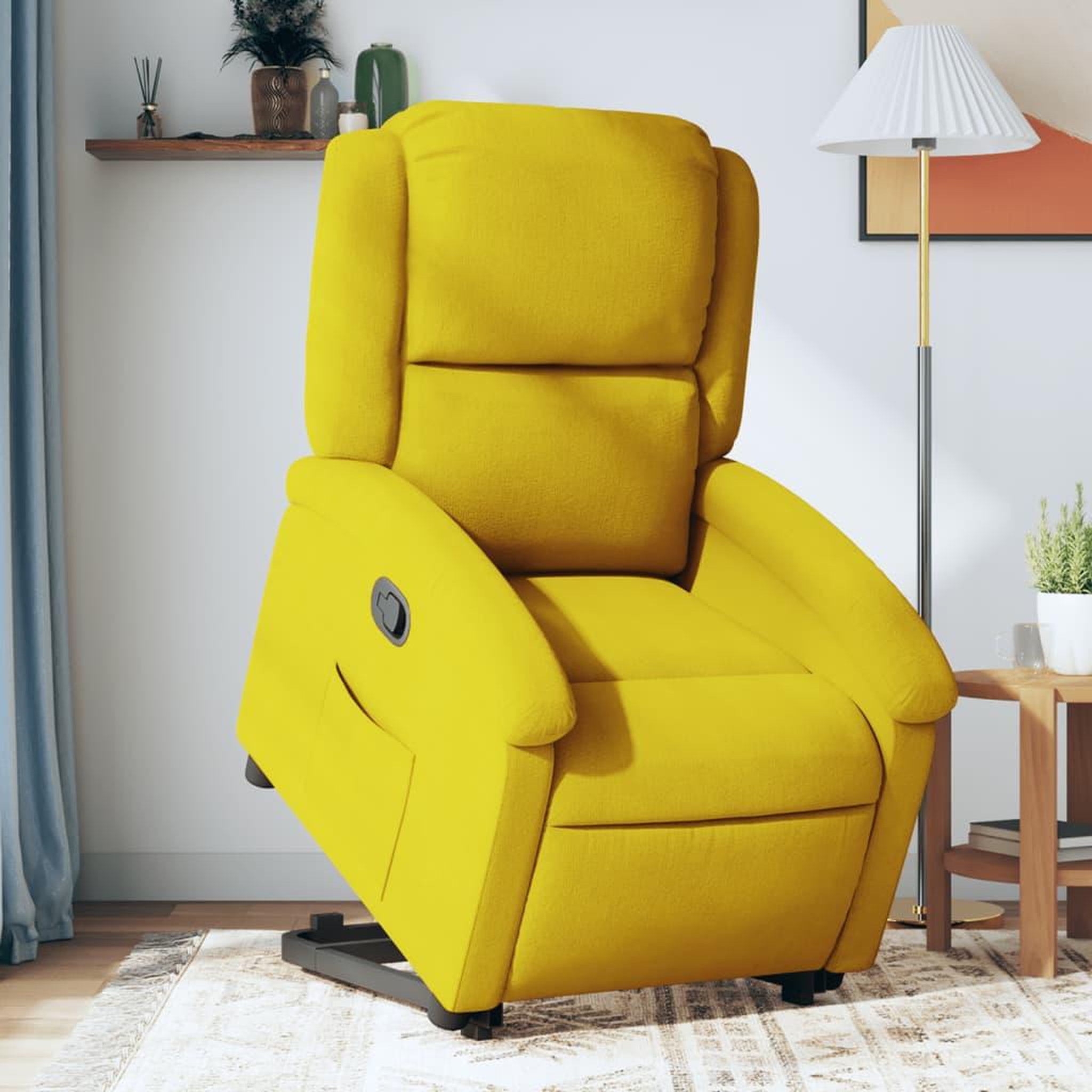 VIDAXL Fauteuil inclinable Jaune Velours