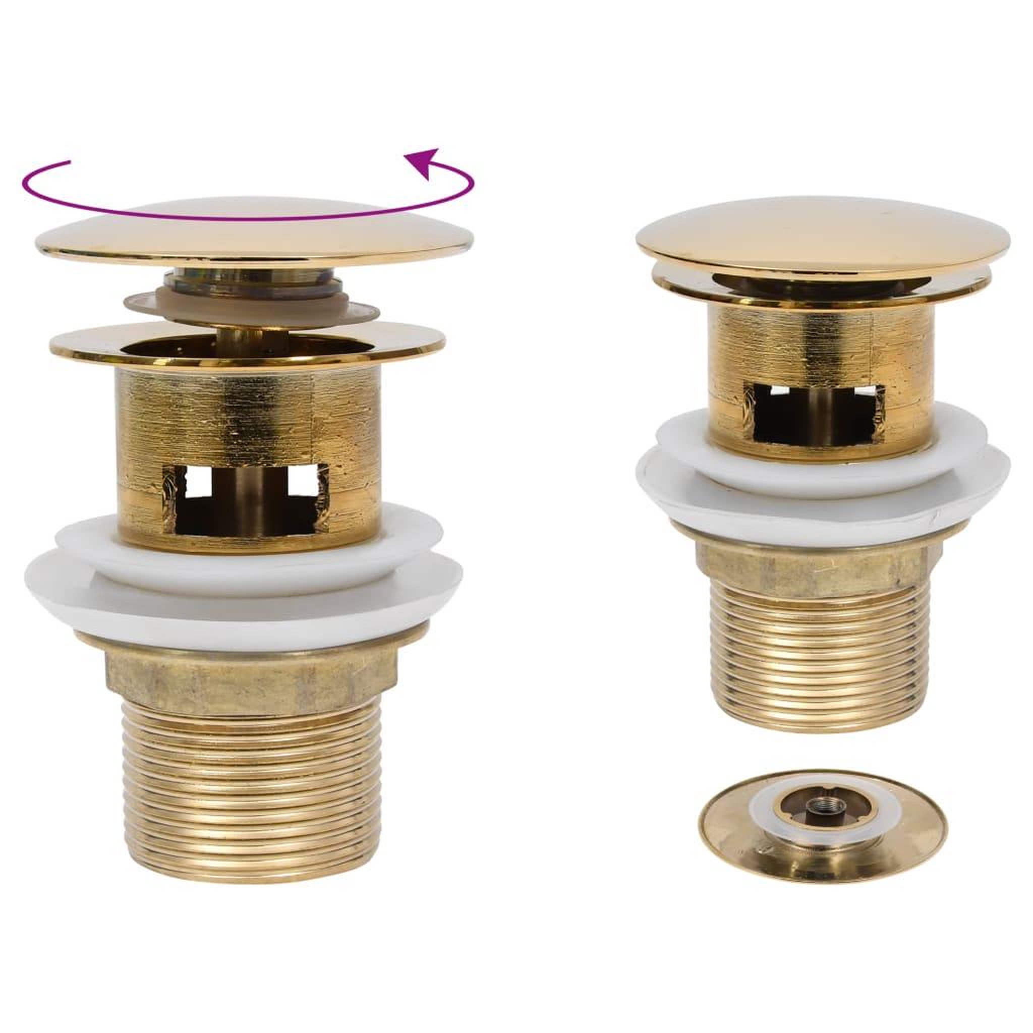 VIDAXL Drain a poussoir avec debordement Dore 6,4x6,4x9,1 cm
