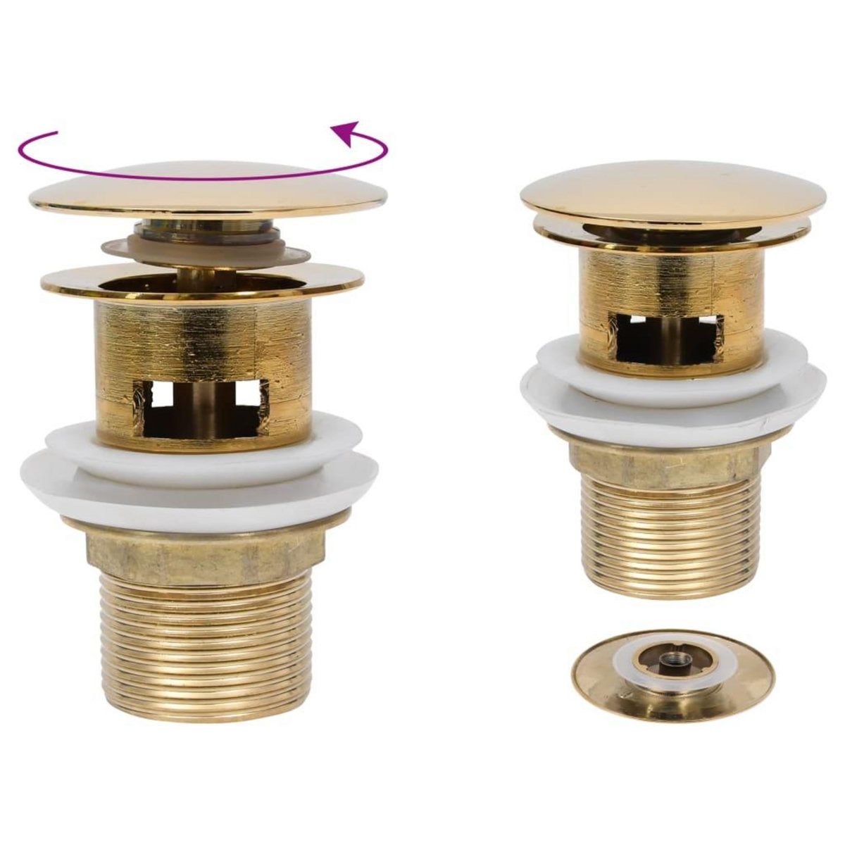 VIDAXL Drain a poussoir avec debordement Dore 6,4x6,4x9,1 cm