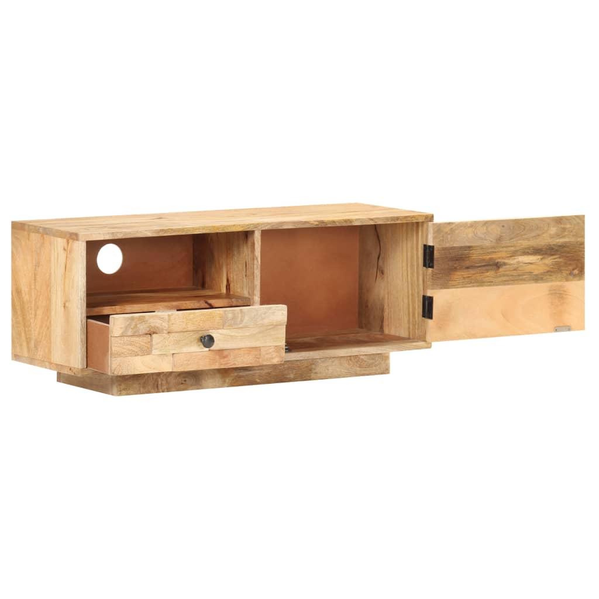 Voir la diapositive 2 : VIDAXL Meuble tv 90x30x35 cm bois massif de manguier