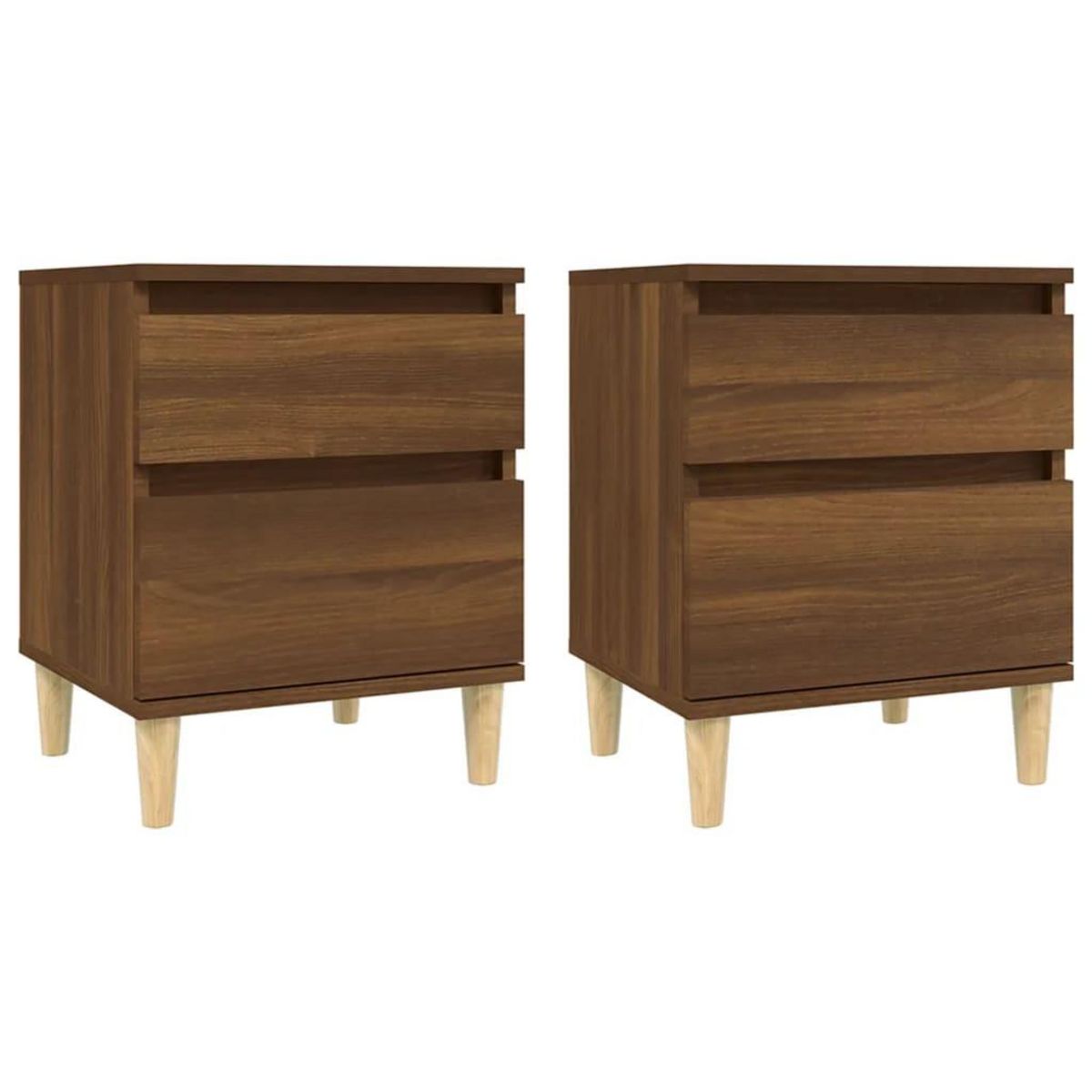 VIDAXL Tables de chevet 2 pcs Chene marron 40x35x50 cm