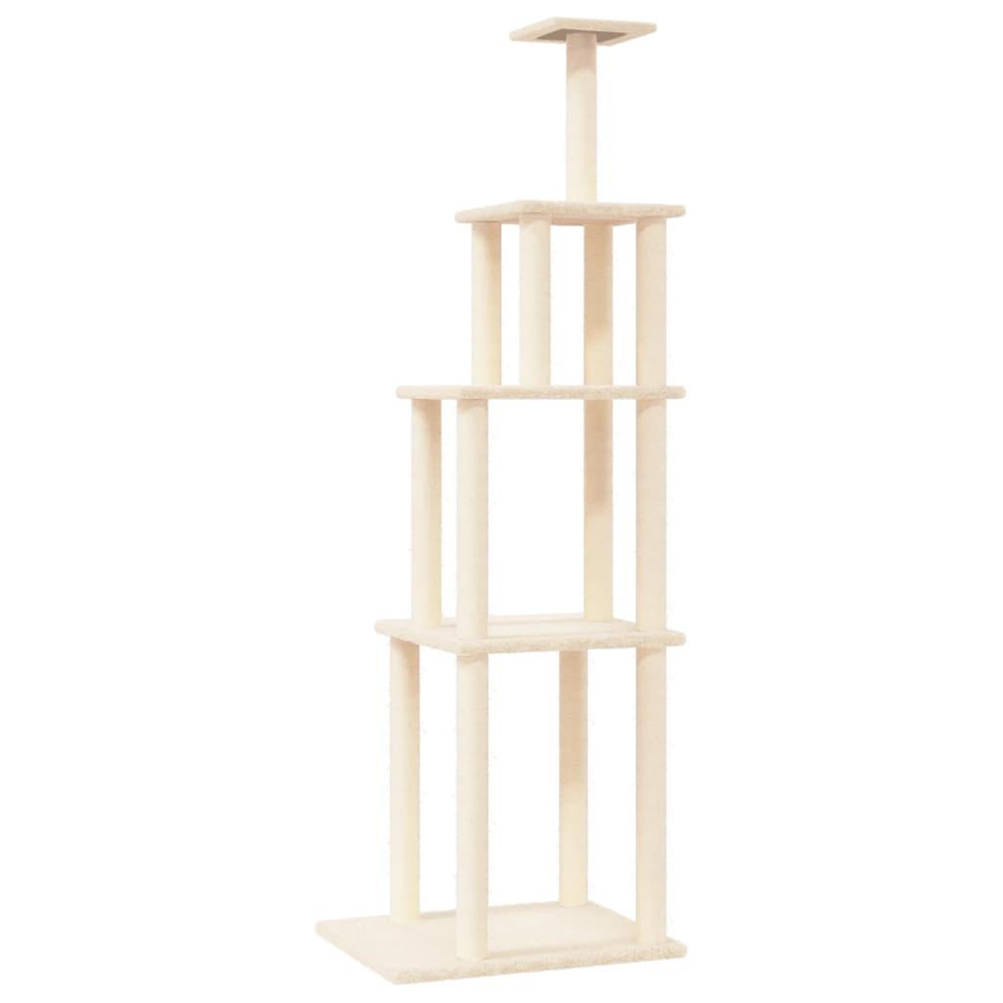 Voir la diapositive 2 : VIDAXL Arbre a chat avec griffoirs en sisal creme 183 cm