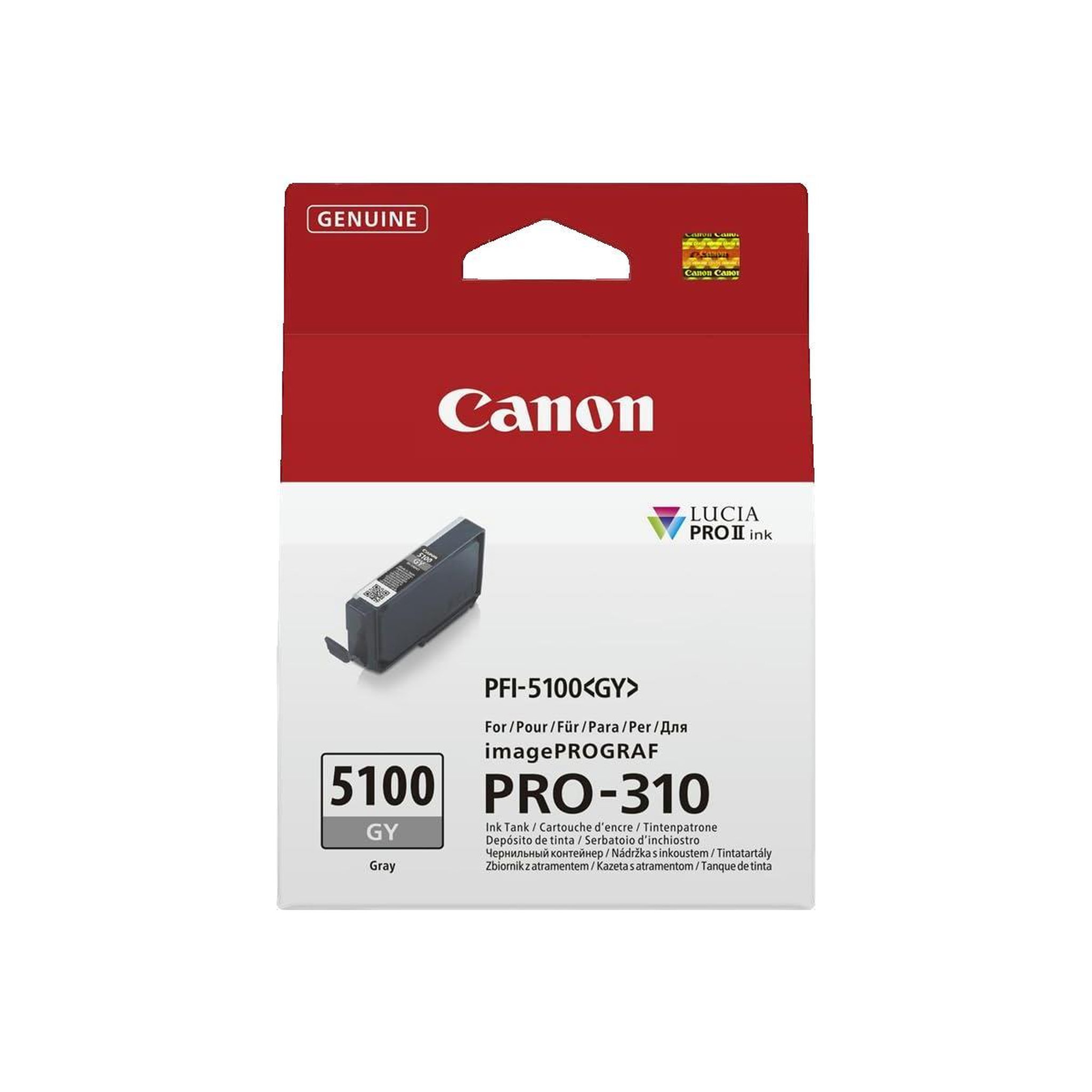 Voir la diapositive 2 : Canon Cartouche d'encre Canon PFI-5100 GY gris