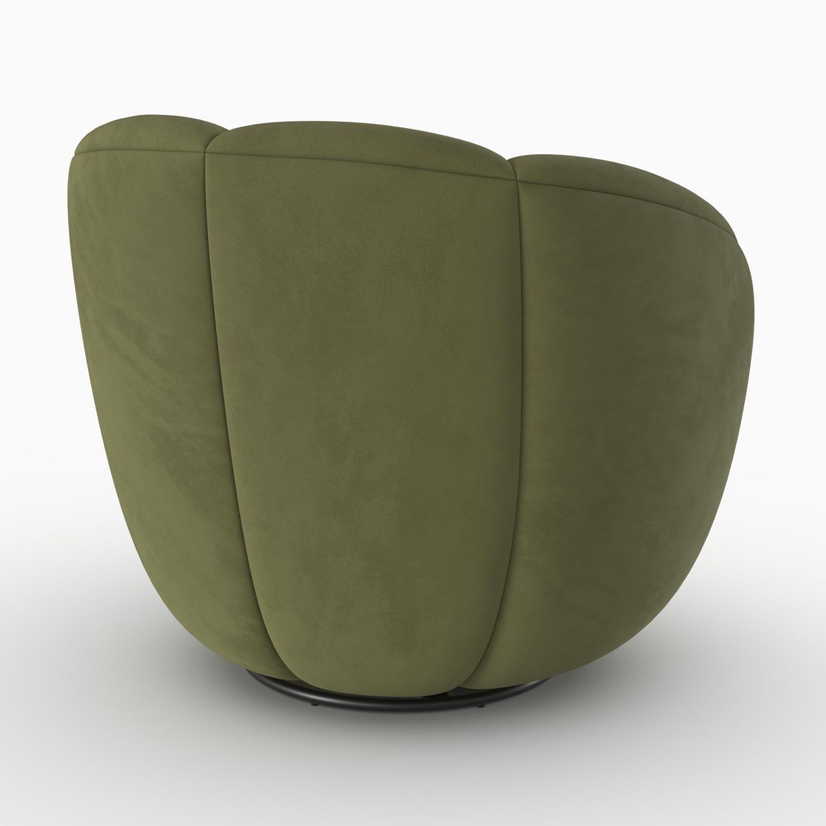 Rendez vous déco Fauteuil pivotant en velours vert - Ysé