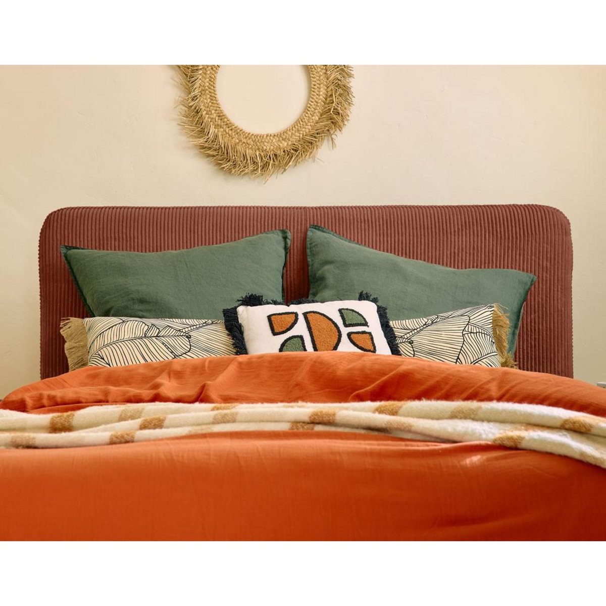 BEST MOBILIER Goyave - lit coffre - 160x200 - en velours côtelé - sommier inclus