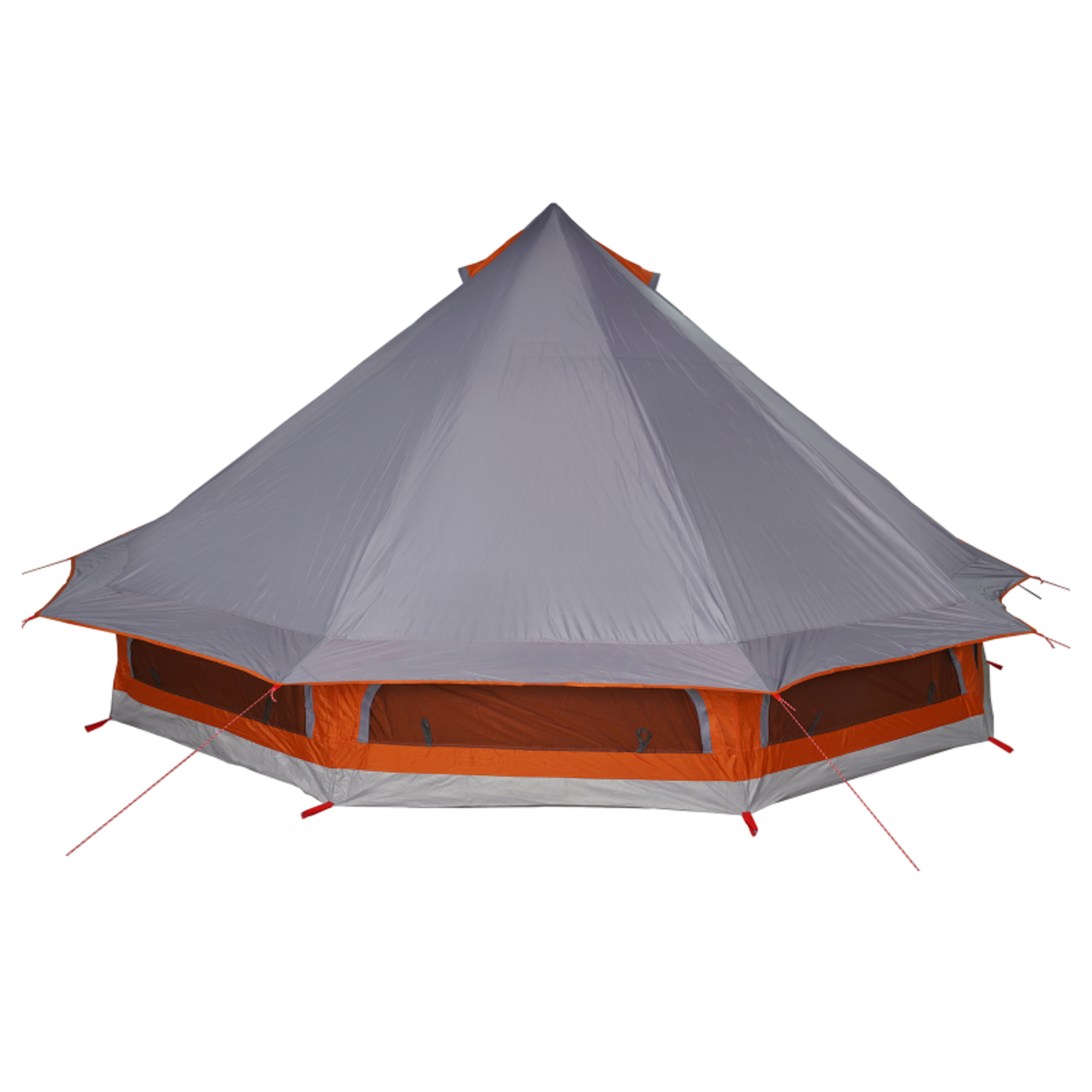 VIDAXL Tente familiale Tipi en gris et orange pour 10 personnes Imperméable