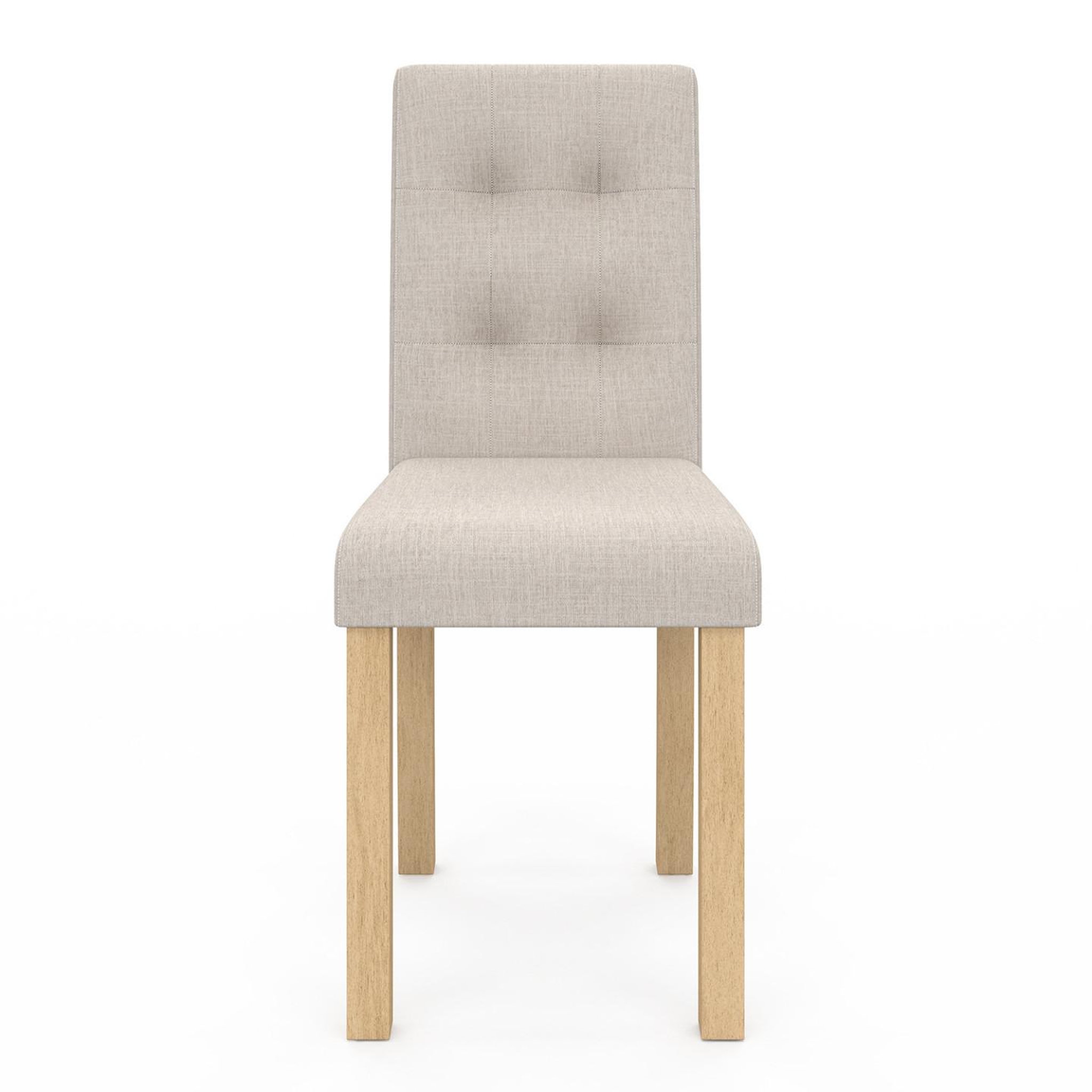 Voir la diapositive 4 : ID MARKET Lot de 4 chaises polga capitonnées beiges pour salle à manger