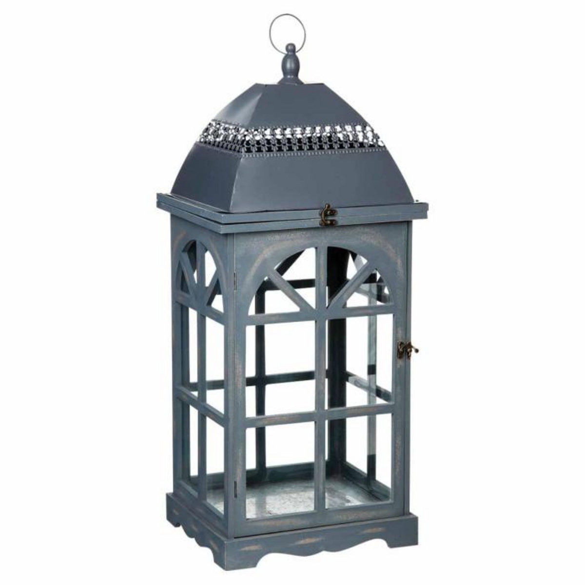 ATMOSPHERA Lot de 2 Lanternes  Bois  77cm Gris