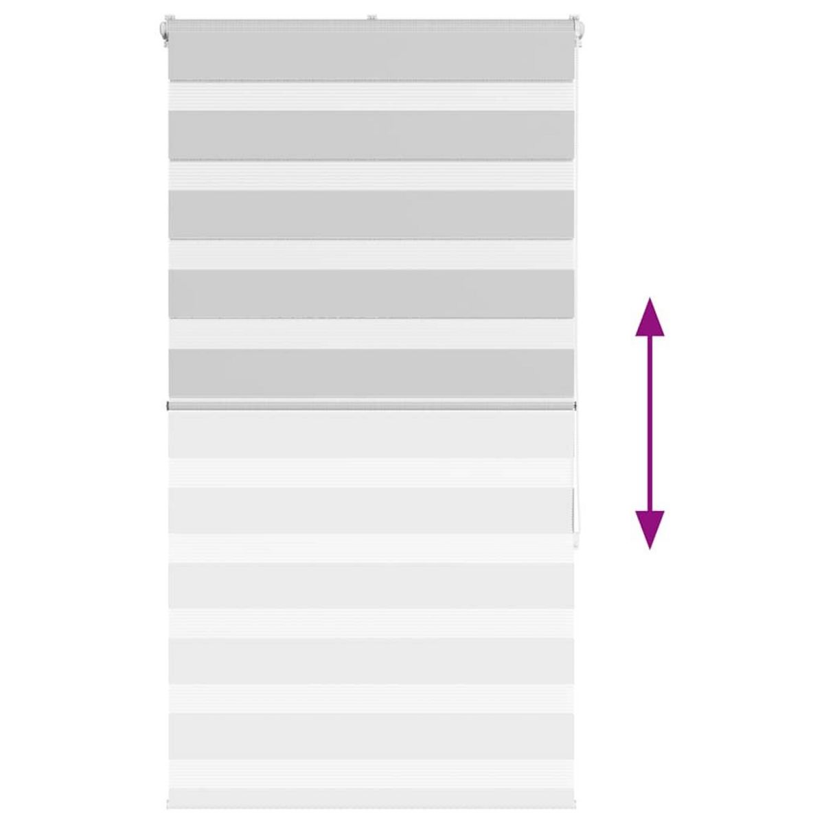 VIDAXL Store zebre gris clair largeur du tissu 85,9 cm polyester