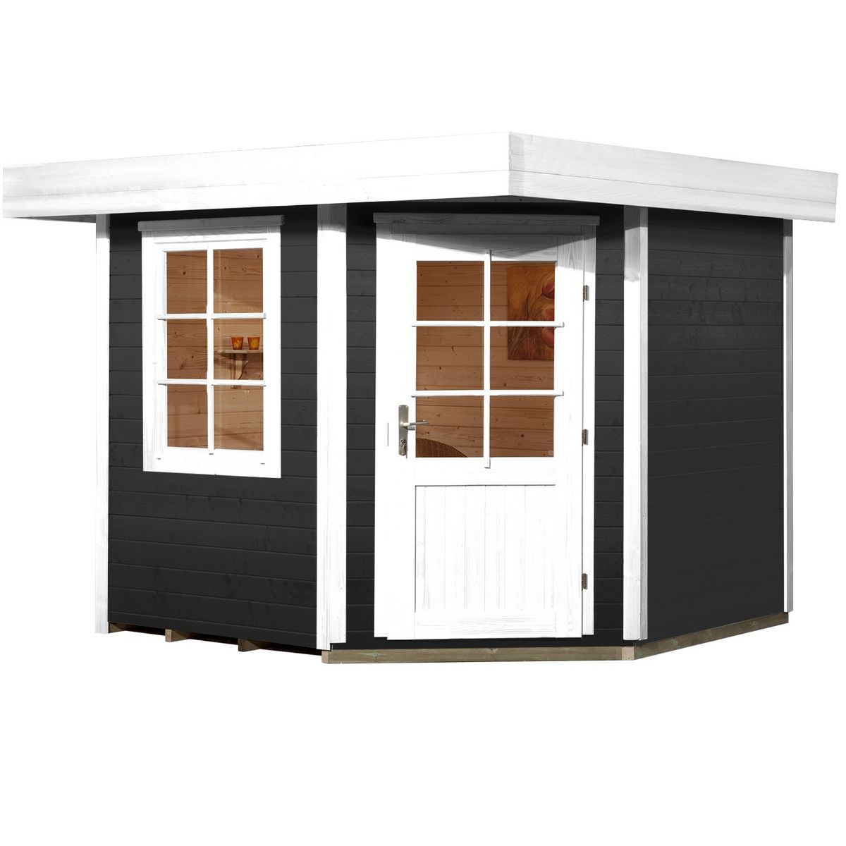 WEKA Abri de jardin bois 28mm 5,5 m² déjà peint en anthracite