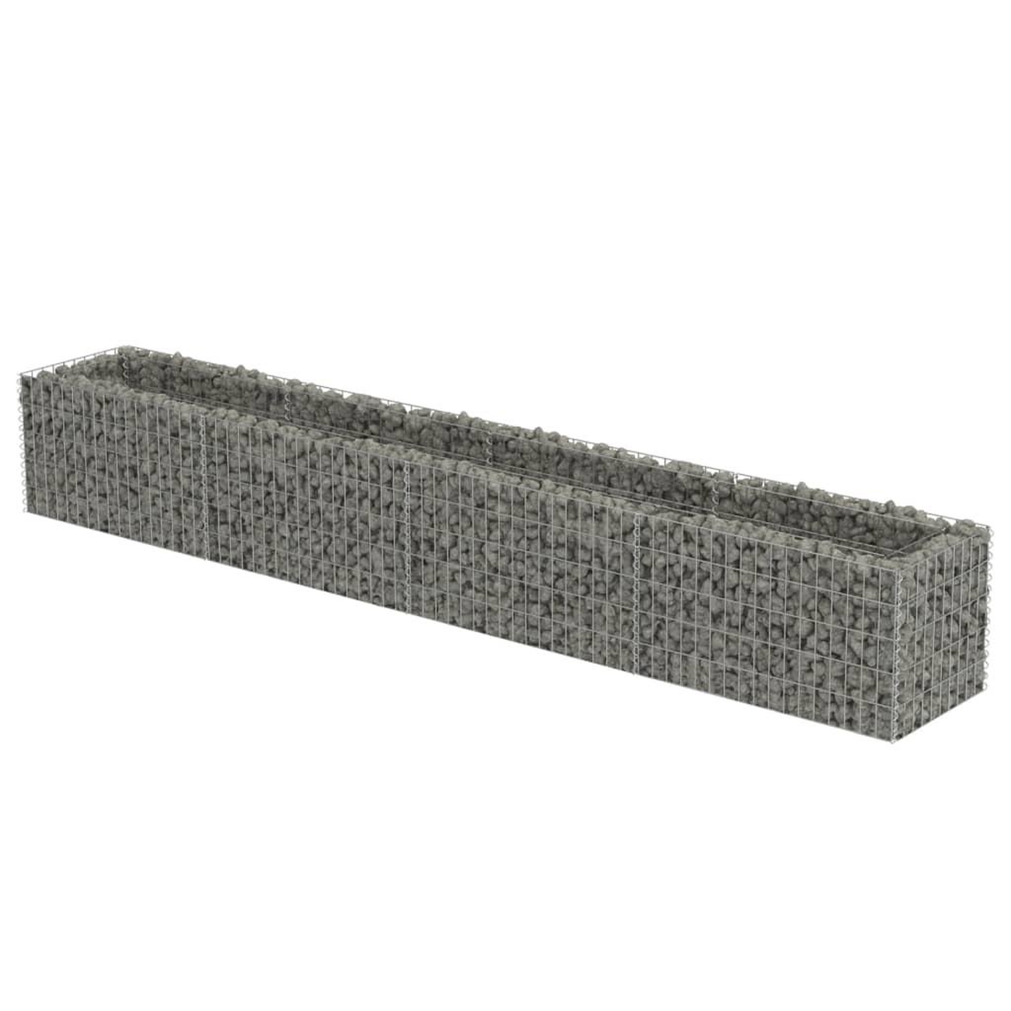 Voir la diapositive 2 : VIDAXL Lit sureleve a gabion Acier galvanise 360x50x50 cm