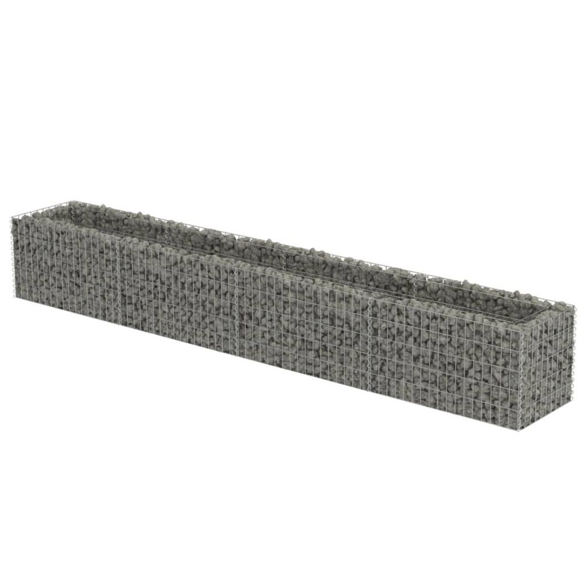 VIDAXL Lit sureleve a gabion Acier galvanise 360x50x50 cm