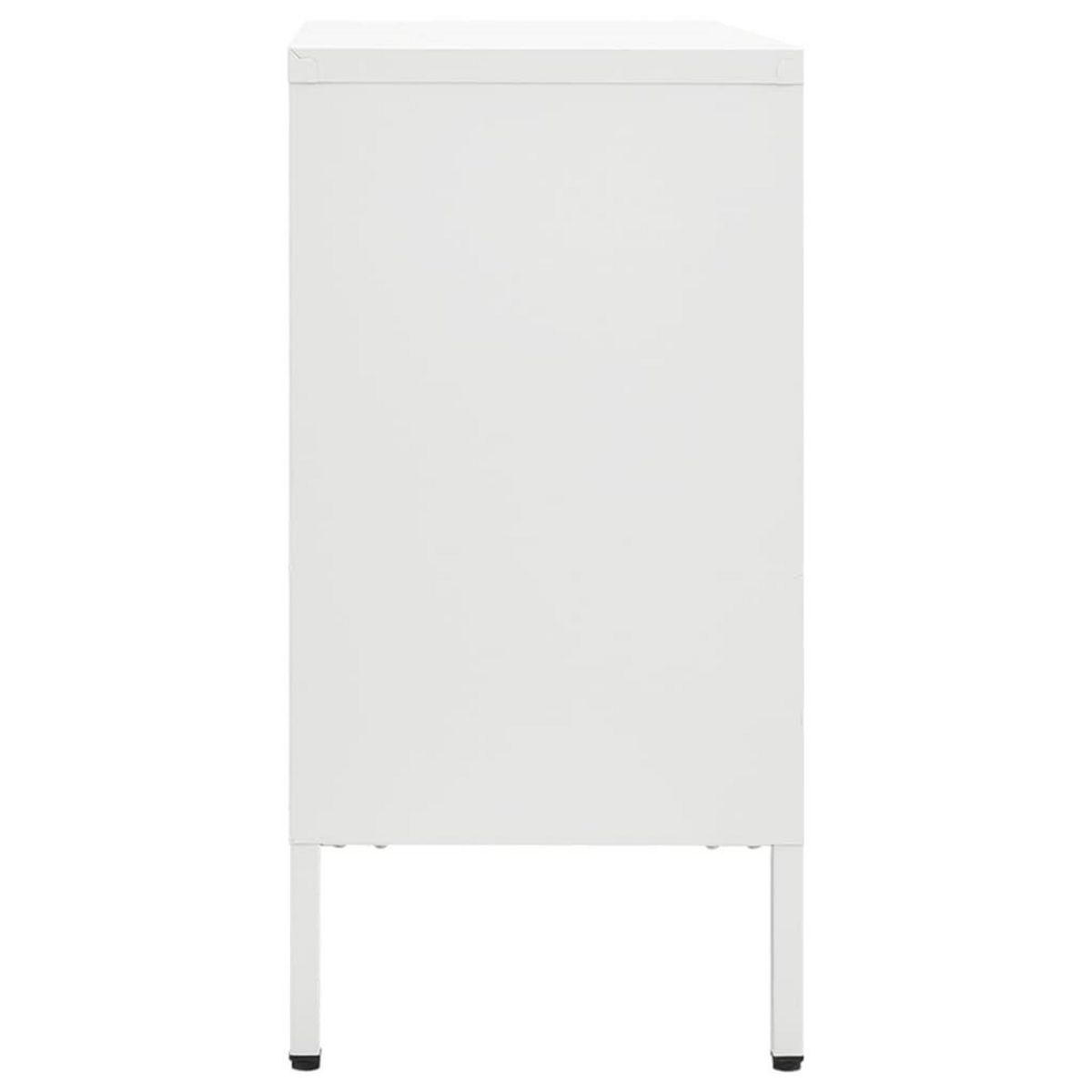 VIDAXL Buffet Blanc 75x35x70 cm Acier et verre trempe