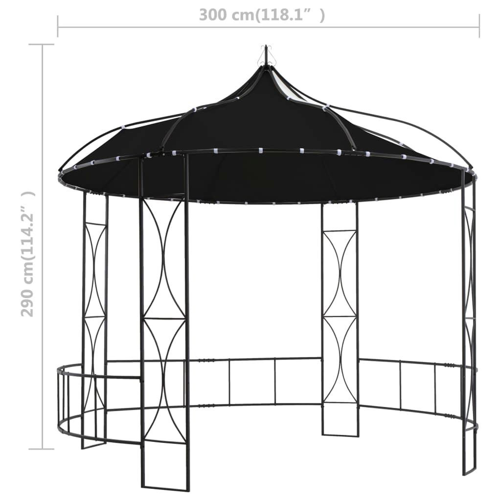 Voir la diapositive 6 : VIDAXL Belvedere 300 x 290 cm anthracite rond