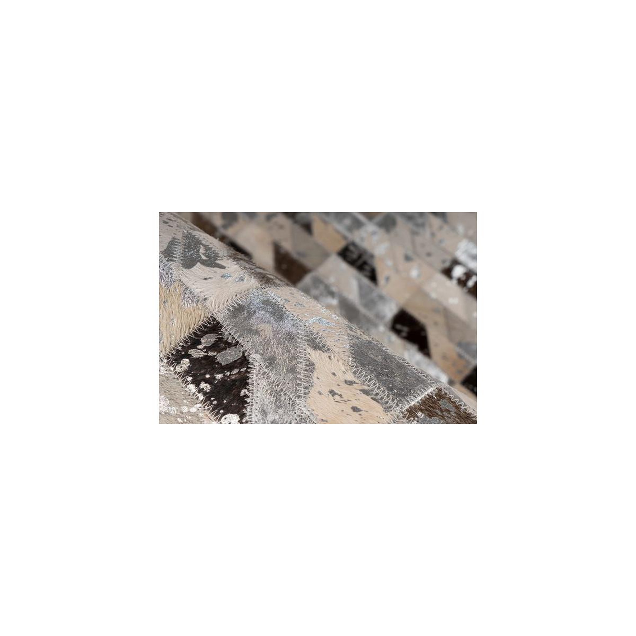 Voir la diapositive 4 : Paris Prix Tapis Fait Main en Cuir  Lavin V  Argent & Multicolore
