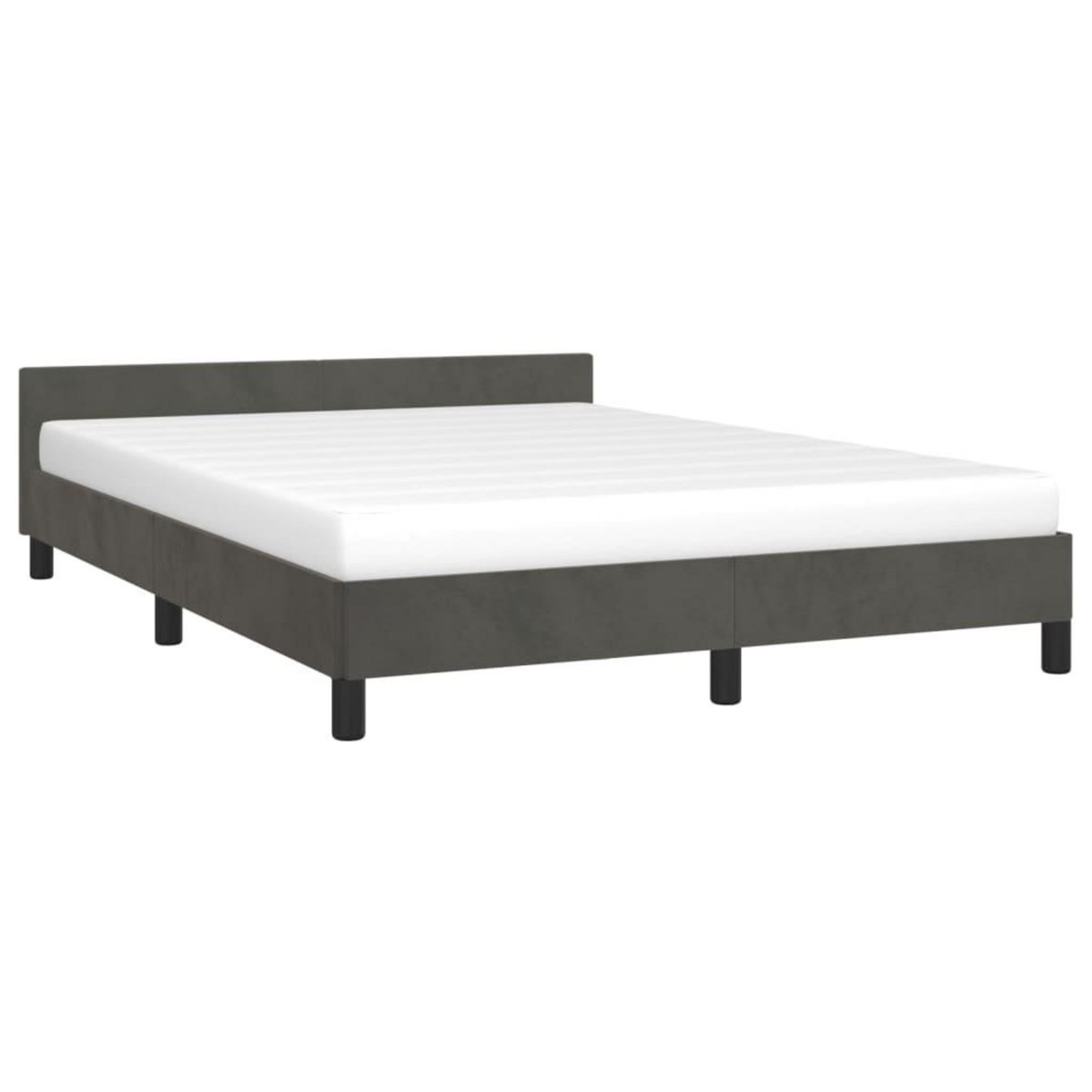 VIDAXL Cadre de lit sans matelas gris fonce 140x200 cm velours
