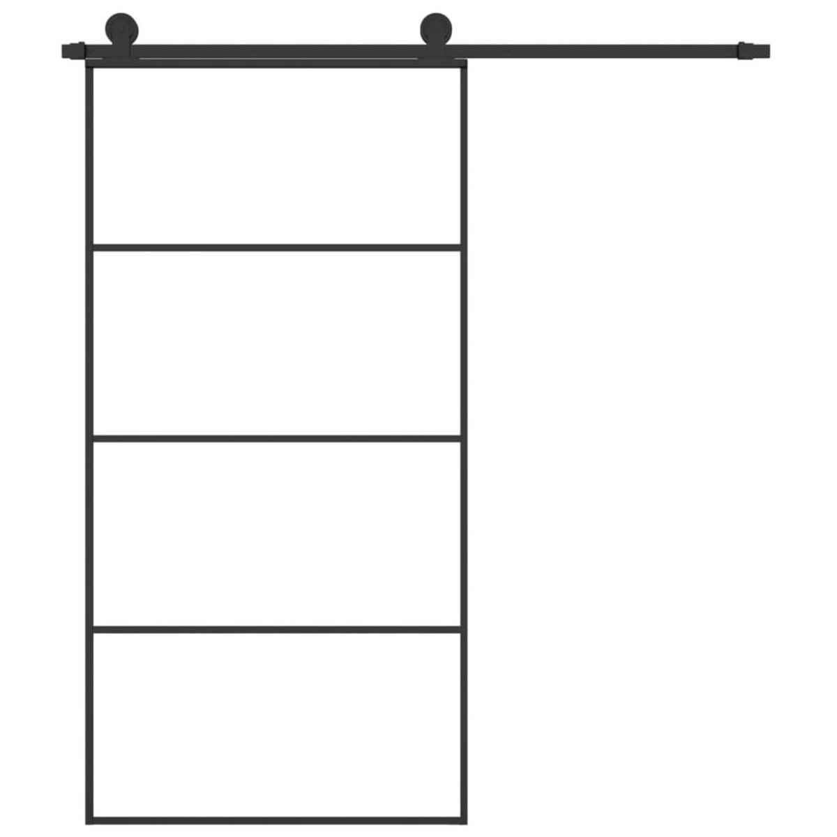 VIDAXL Porte coulissante et kit de quincaillerie 102,5x205cm Verre ESG