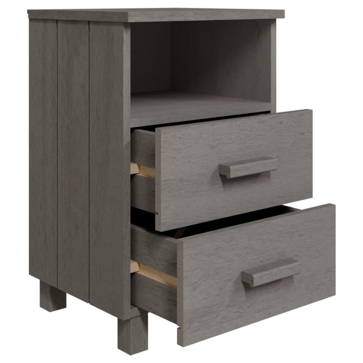 VIDAXL Table de chevet HAMAR Gris clair 40x35x62 cm Bois de pin massif