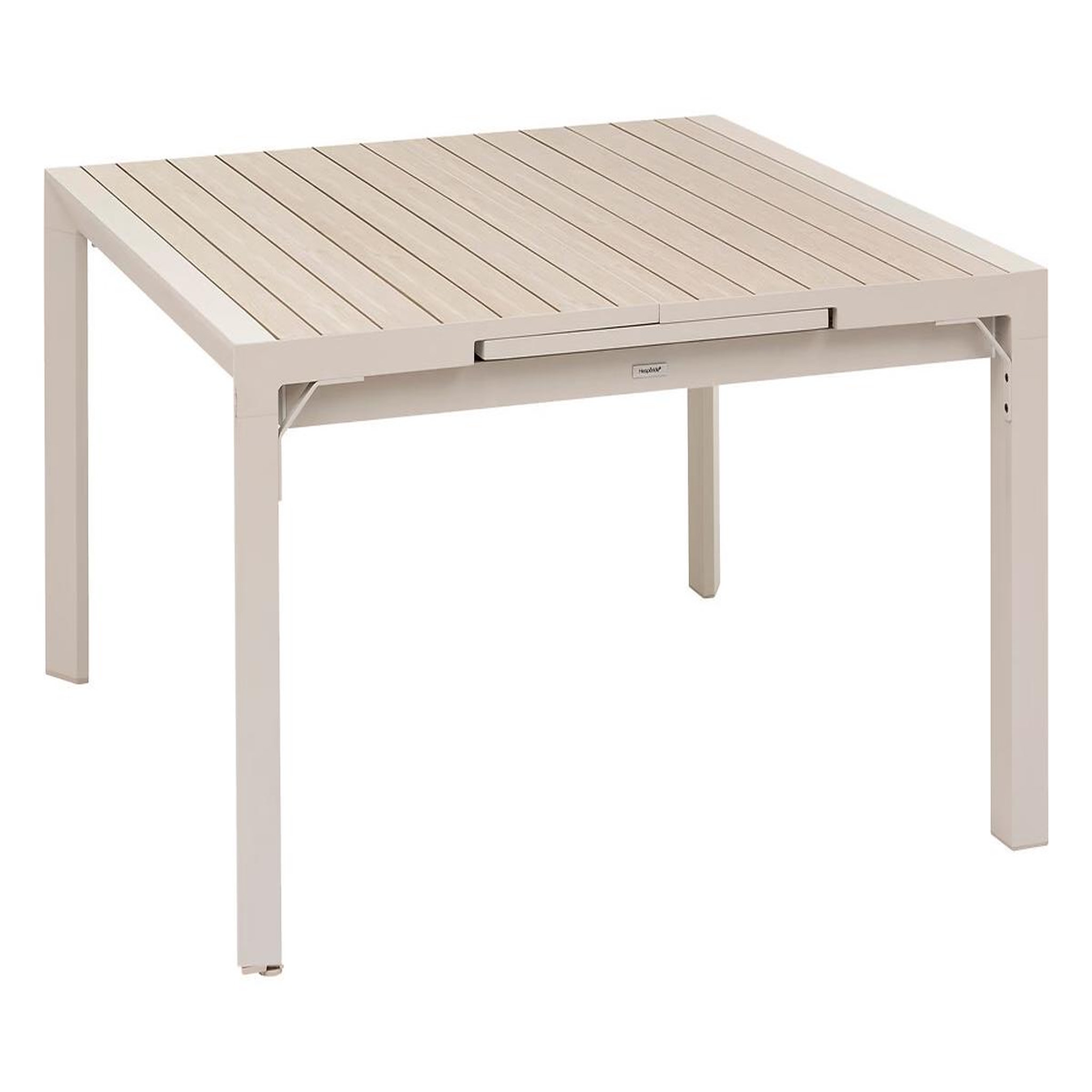 HESPERIDE Table de jardin carrée extensible alu evasion 8/10 places beige lin - hespéride