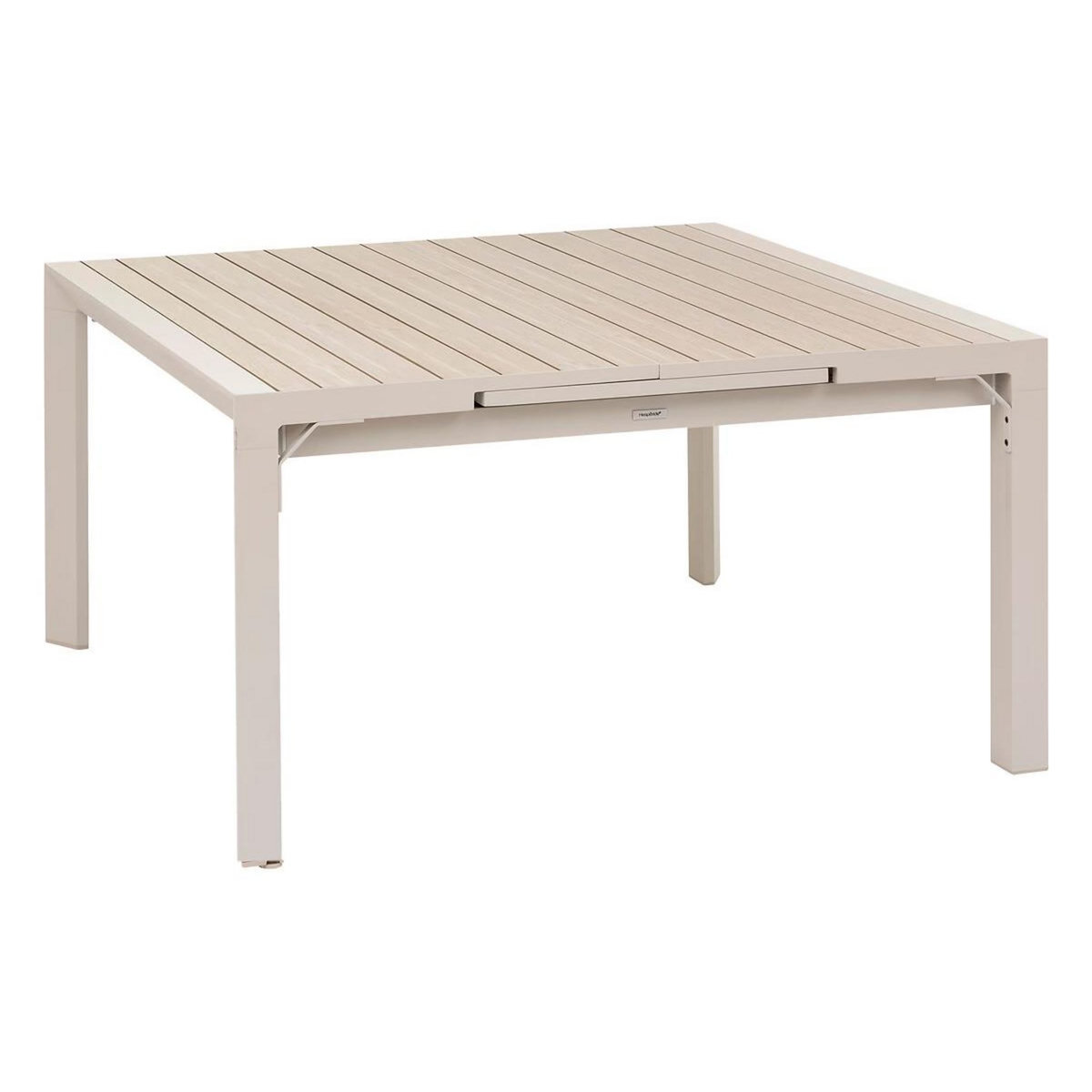HESPERIDE Table de jardin carrée extensible alu Evasion 8/10 places Beige lin - Hespéride