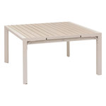 HESPERIDE Table de jardin carrée extensible alu Evasion 8/10 places Beige lin - Hespéride