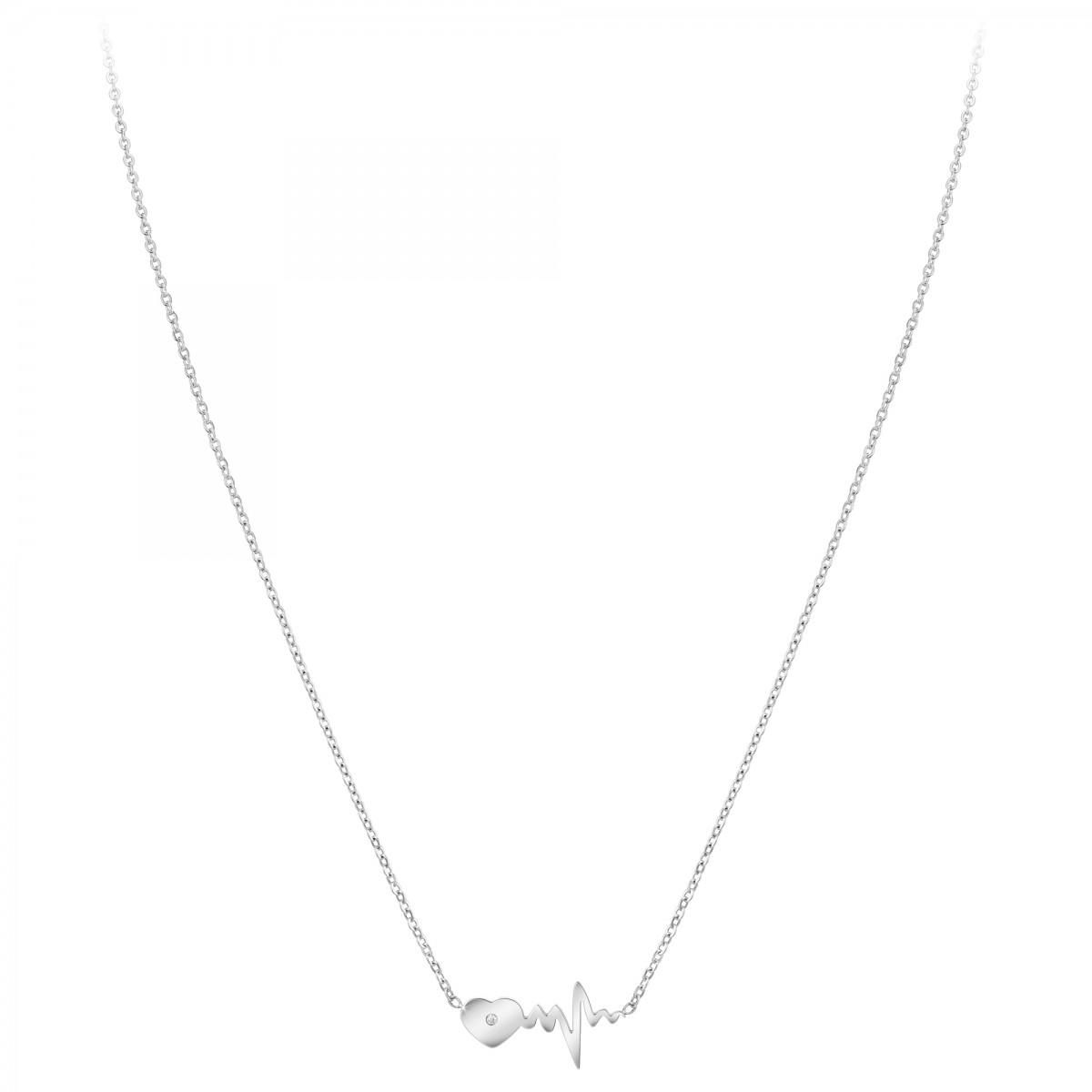 SC CRYSTAL Collier cœur par SC Crystal orné d'un véritable diamant blanc