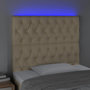 Voir la diapositive 3 : VIDAXL Tete de lit a LED Creme 100x7x118/128 cm Tissu