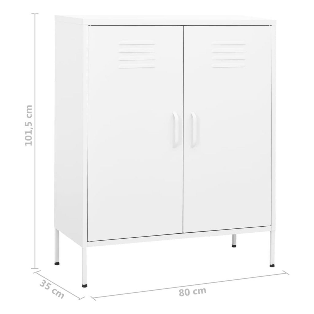 VIDAXL Armoire de rangement Blanc 80x35x101,5 cm Acier