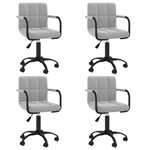VIDAXL Chaises pivotantes a manger lot de 4 gris clair velours