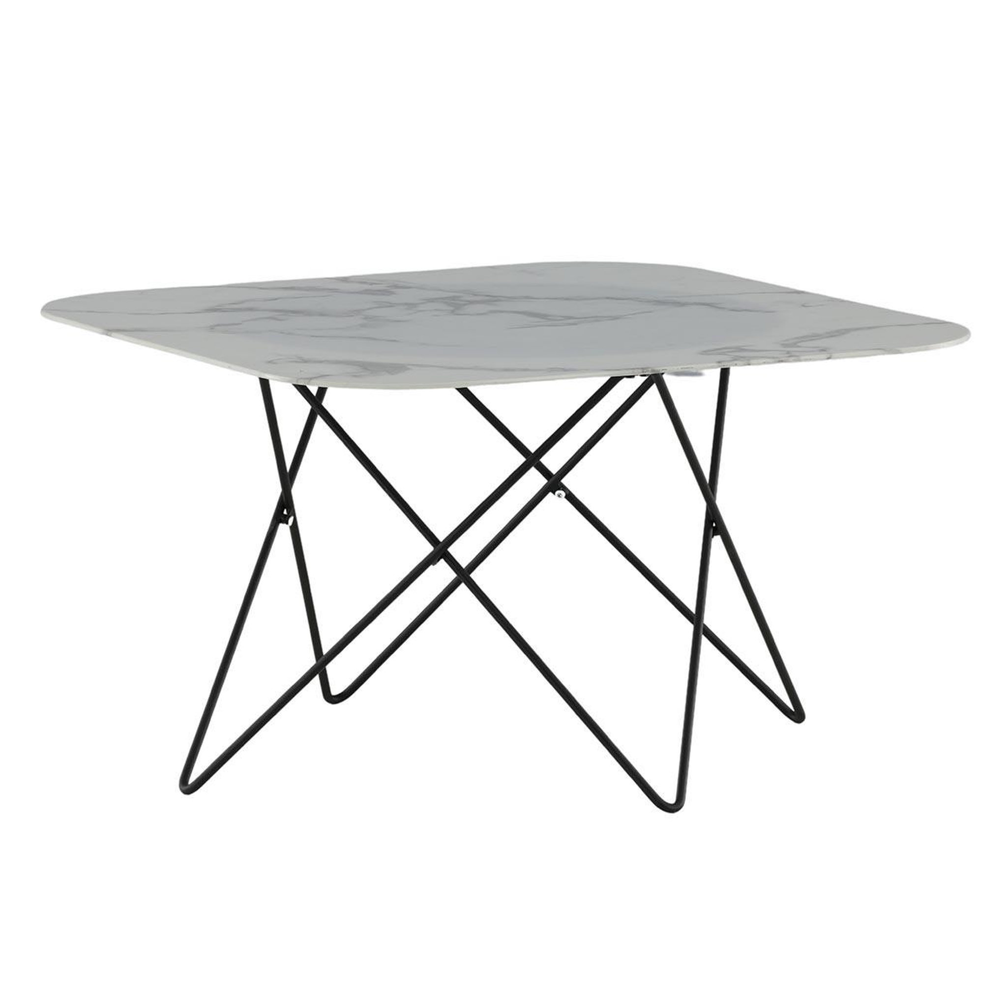 Paris Prix Table basse en verre marbré  tristar  80cm blanc